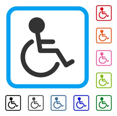Engelli kişi simgesi çerçeveli