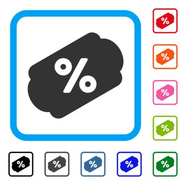 İndirim kuponu simgesi çerçeveli