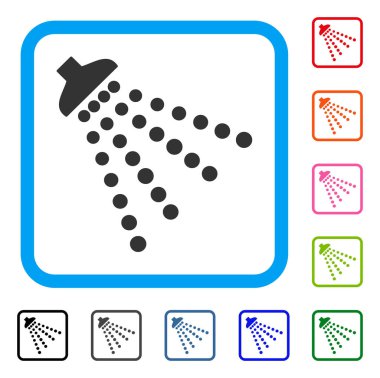Dezenfeksiyon duş simgesi çerçeveli