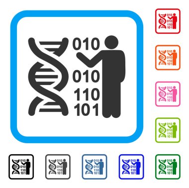 DNA araştırma simgesi çerçeveli
