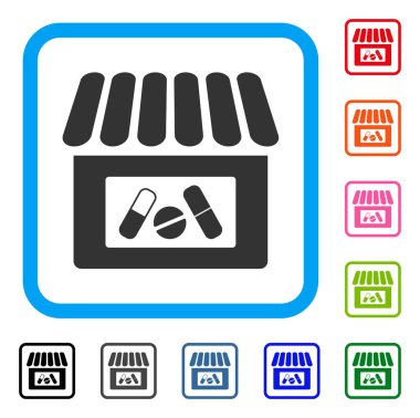 Uyuşturucu dükkanı simgesi çerçeveli