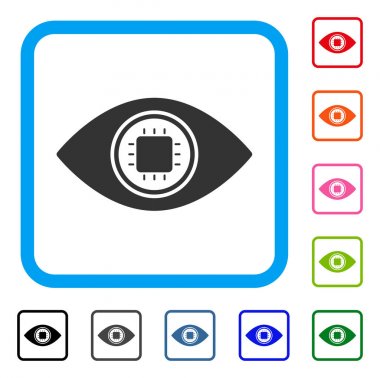 Simge elektronik göz merceğinin çerçeveli