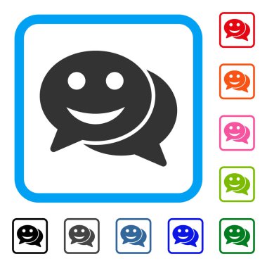 Mutlu sohbet simgesi çerçeveli