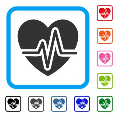 Kalp nabız simgesi çerçeveli