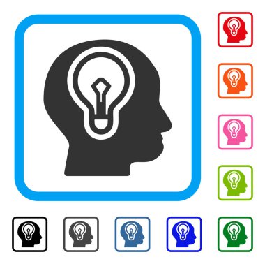 Fikir ampul simgesi çerçeveli