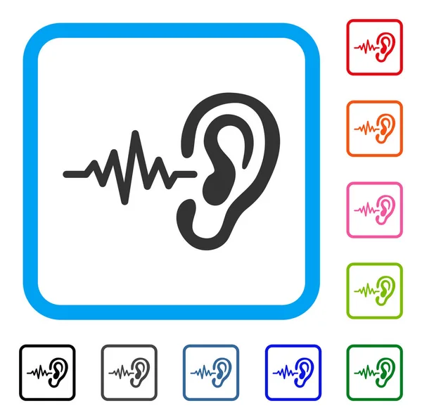 Sinal auditivo Ícone emoldurado —  Vetores de Stock