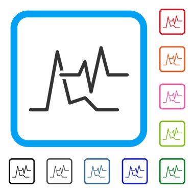 Çizgi grafikler simgesini çerçeveli