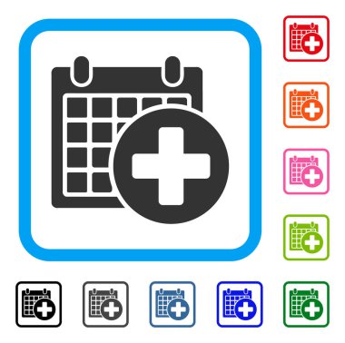 Tıbbi randevu simgesi çerçeveli