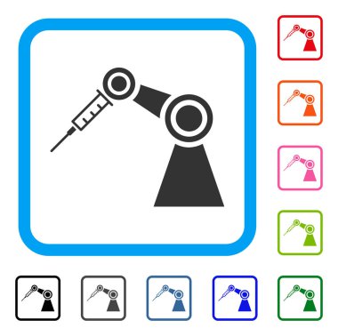 Tıbbi enjekte Robot çerçeveli simgesi