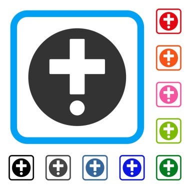 Tıbbi eczane simgesi çerçeveli