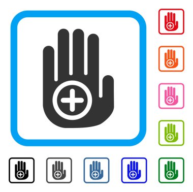 Tıbbi hedef Palm simgesi çerçeveli