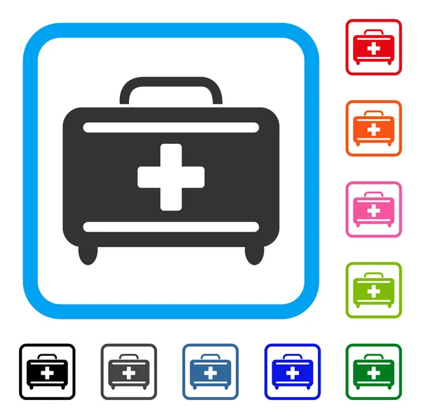 Medical Briefcase Framed Icon — Stock Vector