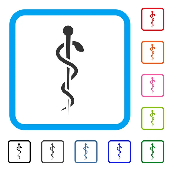 Icono enmarcado de aguja médica — Vector de stock