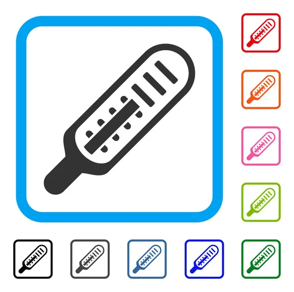 Termómetro de mercurio Icono enmarcado — Archivo Imágenes Vectoriales