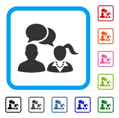 Sohbet flört simgesi çerçeveli