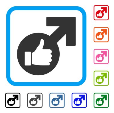 Mükemmel ereksiyon sembol simge çerçeveli