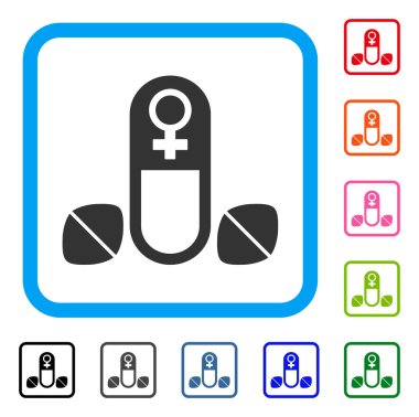 Kadın güç tablet simgesi çerçeveli