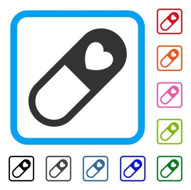 Aşk granül simgesi çerçeveli