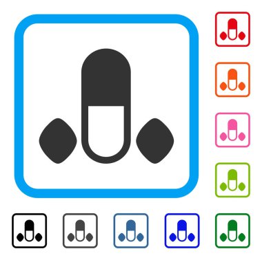 Erkek güç hapları simgesi çerçeveli