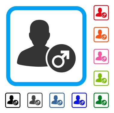 Erkek simgesi çerçeveli