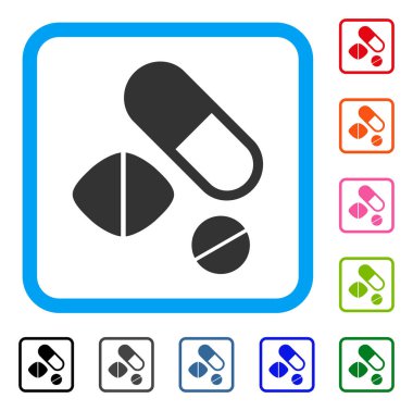 İlaç hapları simgesi çerçeveli