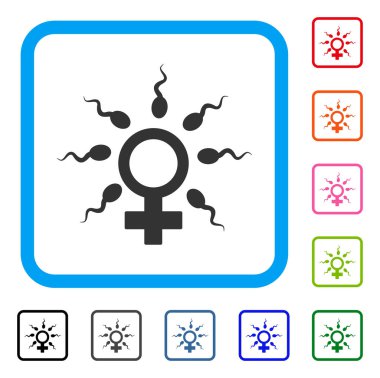 Sperm fertilizasyon simgesi çerçeveli