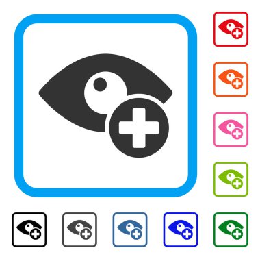 Vizyon tıbbi çapraz simgesi çerçeveli