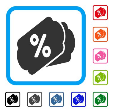 İndirim etiketleri simgesi çerçeveli