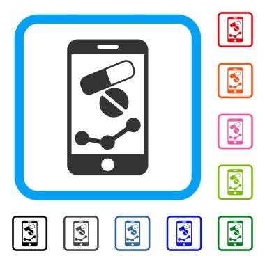 Mobil eczane grafik simge çerçeveli