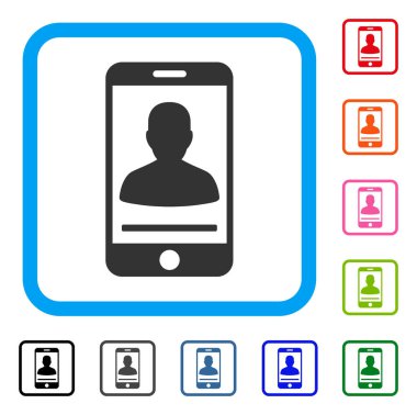 Mobil kişi kişi simgesi çerçeveli