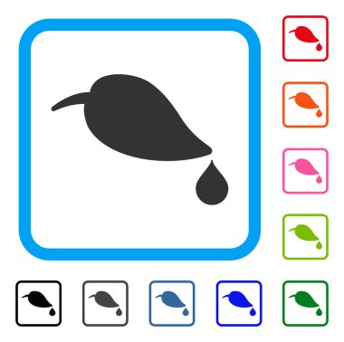 Simge damla ile doğal yaprak çerçeveli