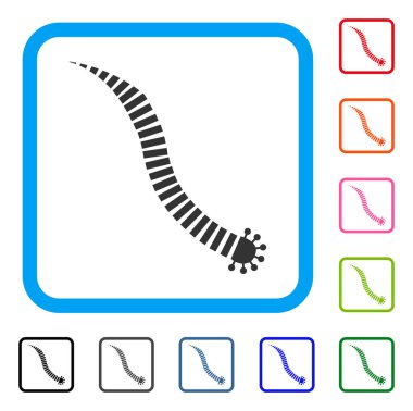 Parazit solucan simgesi çerçeveli