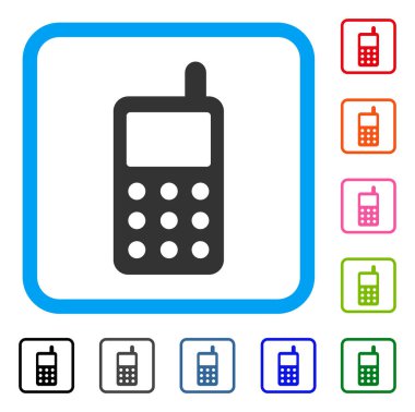 Taşınabilir radyo vericisi simgesi çerçeveli