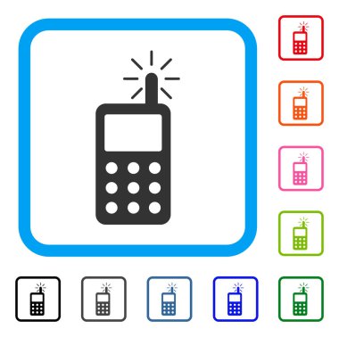 Radyo vericisi radyasyon simgesi çerçeveli