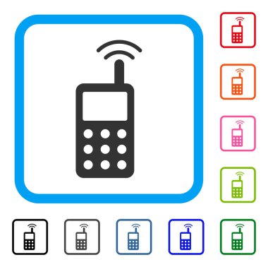 Radyo verici sinyal simgesi çerçeveli