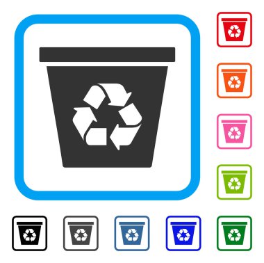 Geri dönüşüm kutusu çerçeveli simgesi