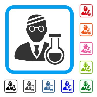 Hasta kimyager simgesi çerçeveli