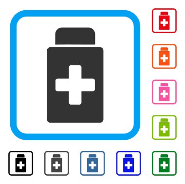 Tedavi şişe simgesi çerçeveli