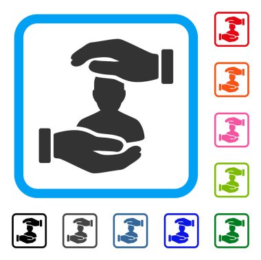 Kullanıcı eller simgesini çerçeveli