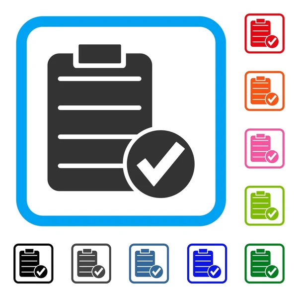 Aprobar Icono enmarcado de prueba — Archivo Imágenes Vectoriales