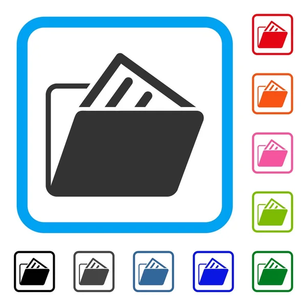 Document Folder Framed Icon — Stock Vector