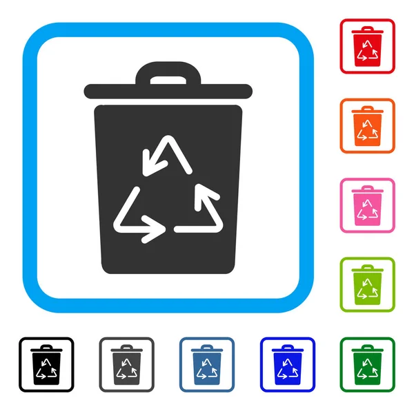 Papelera de reciclaje Icono enmarcado — Vector de stock