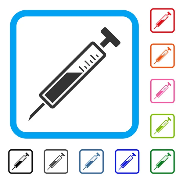 Şırınga simgesi çerçeveli — Stok Vektör