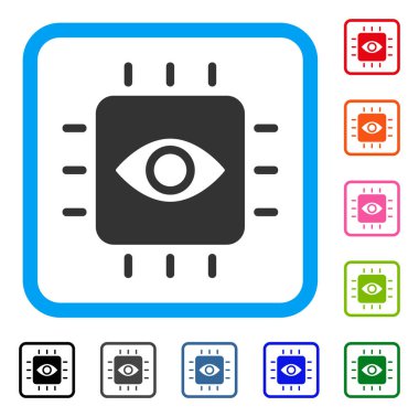 Vizyon işlemci simgesi çerçeveli