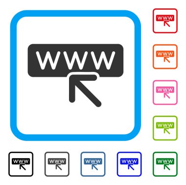 Web sitesi adresi simgesi çerçeveli