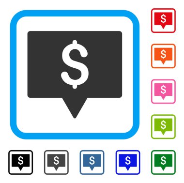 Banka harita işaretçi simgesi çerçeveli