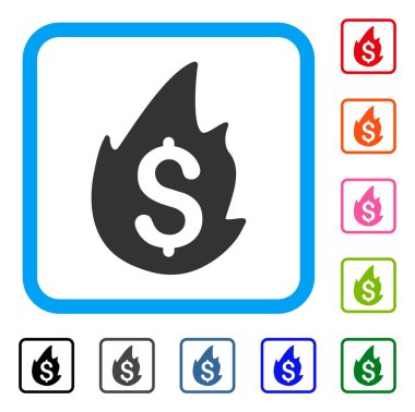 Yangın felaketi simgesi çerçeveli