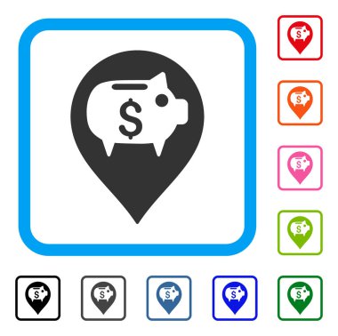 Kumbara işaretçi simgesi çerçeveli