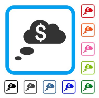 Zenginlik rüya bulutlar simgesi çerçeveli