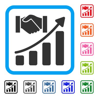 Satın alma eller büyüme grafik simge çerçeveli